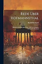 Rede über Hofmannsthal; öffentlich gehalten am 8. Sept. 1902 zu Göttingen, Instaurando Restaurat