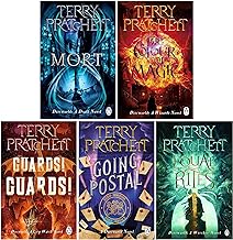 Terry Pratchett Discworld Novels Series 5 Books Collection Box Set (The Colour Of Magic, Equal Rites, Mort, Guards! Guards! & Going Postal)