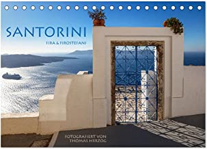 Santorini Fira & Firostefani (Tischkalender 2023 DIN A5 quer), Calvendo Monatskalender