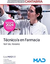 Técnico/a en Farmacia de Instituciones Sanitarias de la Comunidad Autónoma de Cantabria. Test del temario