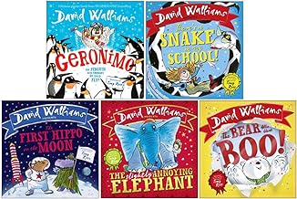 David Walliams Collection 5 Books Set (Geronimo, There’s a Snake in My School, The First Hippo on the Moon, The Slightly Annoying Elephant, The Bear Who Went Boo!)