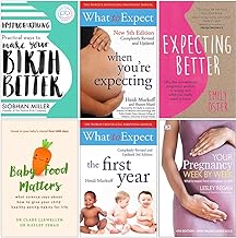 Hypnobirthing, What to Expect When You're Expecting, Expecting Better, Baby Food Matters, What to Expect The 1st Year, Your Pregnancy Week By Week [Hardcover] 6 Books Collection Set