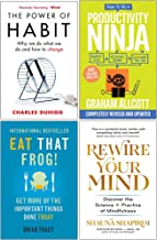 The Power of Habit, How to be a Productivity Ninja, Eat That Frog, Rewire Your Mind 4 Books Collection Set
