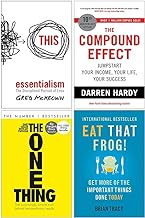 Essentialism, The Compound Effect, The One Thing & Eat That Frog 4 Books Collection Set