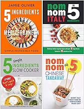 5 Ingredients Mediterranean [Hardcover], Nom Nom Italy In 5 Ingredients, 5 Simple Ingredients Slow Cooker & Nom Nom Chinese Takeaway In 5 Ingredients 4 Books Collection Set