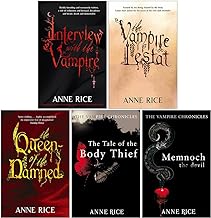 Anne Rice Vampire Chronicles Series 1-5 Books Collection Set (Interview With The Vampire, The Vampire Lestat, The Queen Of The Damned, The Tale Of The Body Thief, Memnoch The Devil)
