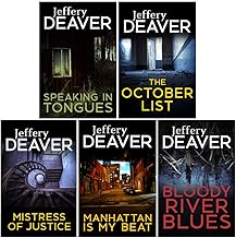 Jeffery Deaver Collection 5 Books Set (Mistress of Justice, Bloody River Blues, Manhattan is my Beat, The October List, Speaking in Tongues)