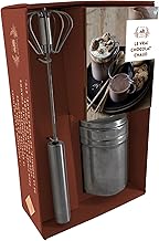 Le vrai chocolat chaud: Coffret avec 1 mousseur à lait naturel et 1 saupoudreur