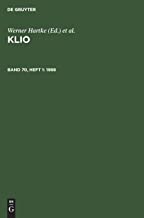 Klio, Band 70, Heft 1, Klio (1988)