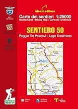 Sentiero 50. Poggio tre vescovi. Lago Trasimeno. Carta dei sentieri 1:25.000. Ediz. italiana, inglese, francese e tedesca