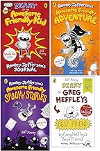 Set di raccolta di 4 libri di Jeff Kinney (Diario di un ragazzo fantastico e amichevole, La fantastica avventura amichevole di Rowley Jefferson, Storie spaventose e fantastiche, Diario del migliore a