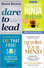 Dare to Lead, How to be a Productivity Ninja, Eat That Frog, Rewire Your Mind 4 Books Collection Set
