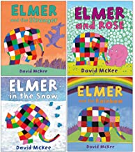 Elmer Picture Books Collection 4 Books Set By David McKee (Elmer and the Stranger, Elmer and Rose, Elmer in the Snow, Elmer and the Rainbow)