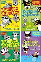Awesome Animals Collection 4 Books Set By Andrew Cope, Jeanne Willis (Raccoon Rampage, Penguin Pandemonium- The Rescue, Raccoon Rampage- The Raid, Penguin Pandemonium- The Wild Beast)