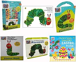 Very Hungry Caterpillar Collection 6 Books Set by Eric Carle(The Very Hungry Caterpillar,Sticker Book,Sticker Paradise,Carry Pack, Placemats & Easter Picnic)