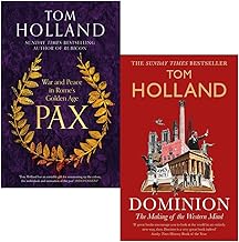 Set di 2 libri della collezione Tom Holland (Guerra per la Pace e pace nell'età dell'oro di Roma [copertina rigida] e Dominion The Making of the Western Mind)