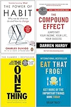 The Power of Habit, The Compound Effect, The One Thing & Eat That Frog 4 Books Collection Set