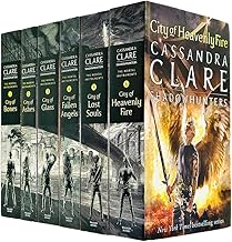 Set di 6 libri della collezione Mortal Instruments di Cassandra Clare (Città di ossa, Città di cenere, Città di vetro, Città dell'anima perduta, Città degli angeli caduti e Città del fuoco celeste)