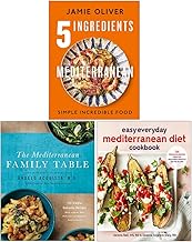 Jamie Oliver 5 Ingredients Mediterranean [Hardcover], The Mediterranean Family Table [Hardcover] & Easy Everyday Mediterranean Diet Cookbook 3 Books Collection Set