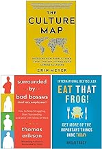 Culture Map, Surrounded by Bad Bosses And Lazy Employees & Eat That Frog 3 Books Collection Set