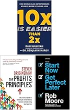 10x Is Easier Than 2x [Hardcover], The Profits Principles, Start Now Get Perfect Later 3 Books Collection Set