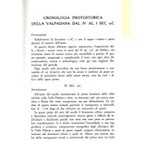Cronologia protostorica della Valpadana dal II al I sec. a. C. .